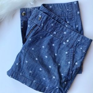JCrew white dot denim shorts • Size 4